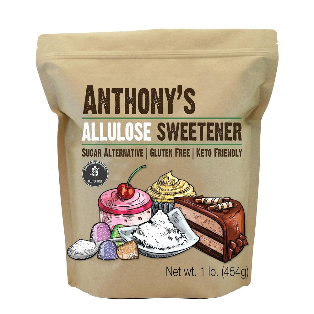 image:imageAnthonys Allulose Sweetener 1 lb Batch Tested Gluten Free Keto Friendly Sugar Alternative Zero Net Carb Low Calorie16 Ounce Pack of 1