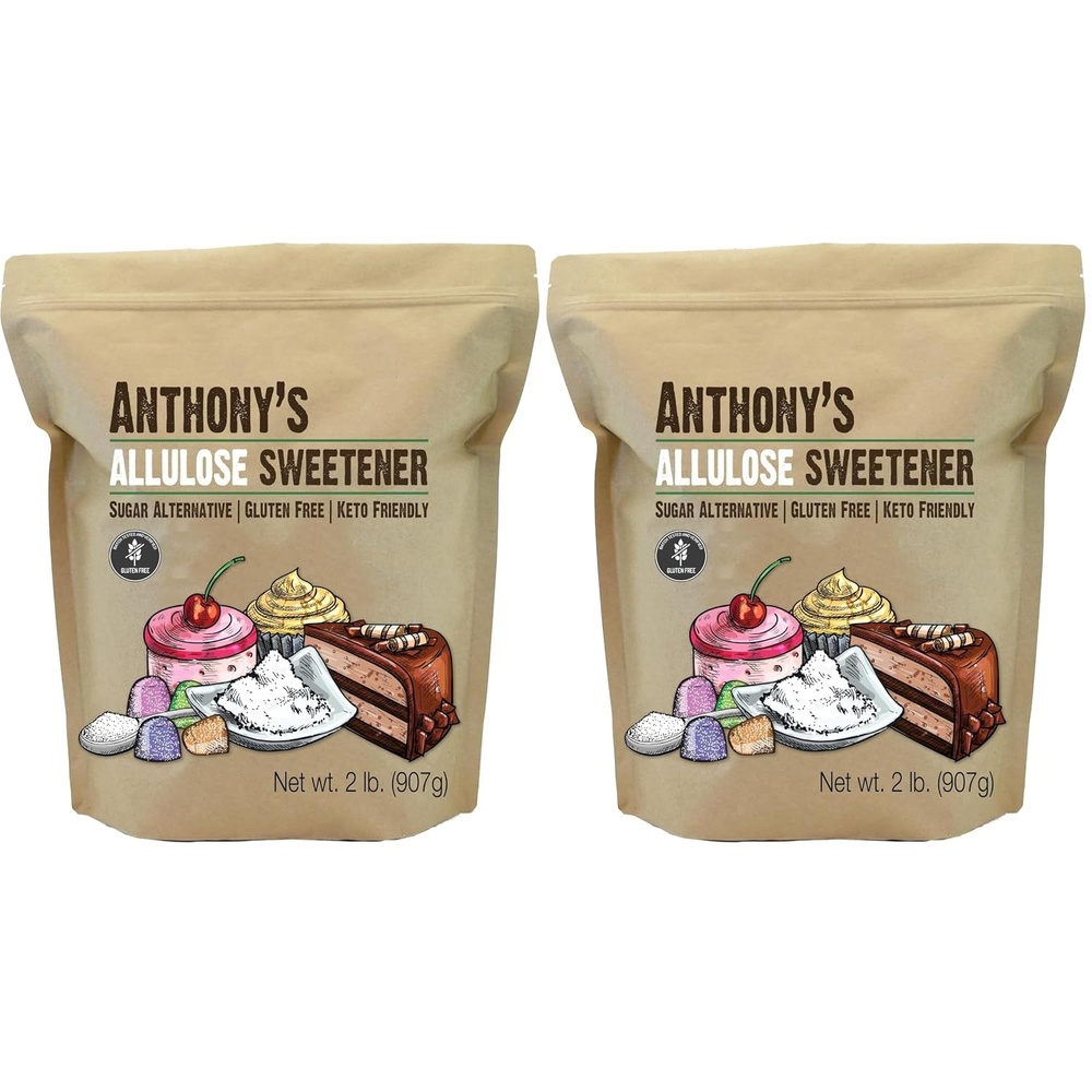 image:imageAnthonys Allulose Sweetener 1 lb Batch Tested Gluten Free Keto Friendly Sugar Alternative Zero Net Carb Low Calorie32 Ounce Pack of 2