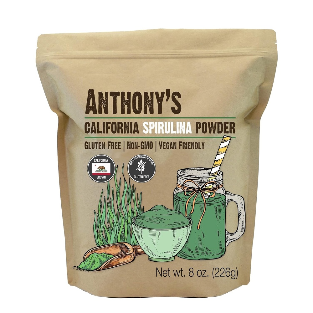 image:imageAnthonys California Spirulina Powder 8 oz Product of USA Gluten Free Non GMO8 Ounce Pack of 1