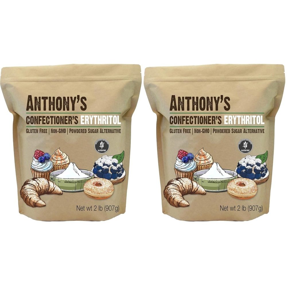 image:imageAnthonys Confectioners Erythritol Powder 2 lb Non GMO Sweetener Zero Calorie Keto amp Paleo Friendly32 Ounce Pack of 2