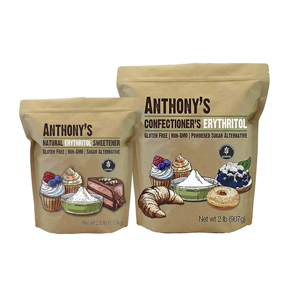 image:imageAnthonys Erythritol Granules 25 lb amp Confectioners Erythritol 2 lb Bundle