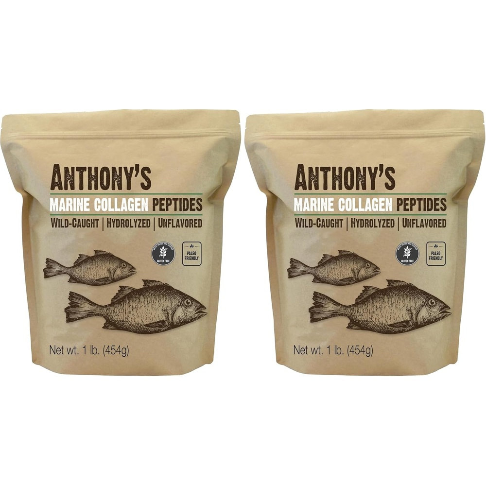 image:imageAnthonys Hydrolyzed Marine Collagen Peptides 1 lb GlutenFree Paleo and Keto Friendly Unflavored1 Pound Pack of 2