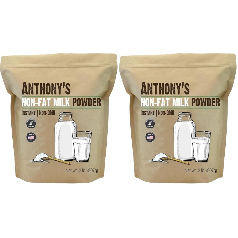 image:imageAnthonys Non Fat Milk Powder 2 lb Instant Gluten Free amp Non GMO32 Ounce Pack of 2