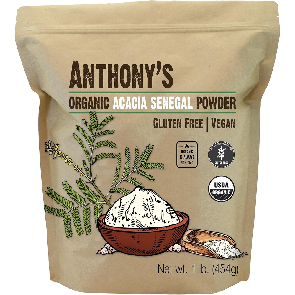 image:imageAnthonys Organic Acacia Senegal Powder 1 lb Batch Tested Gluten Free Non GMO Soluble Fiber Prebiotic16 Ounce Pack of 1