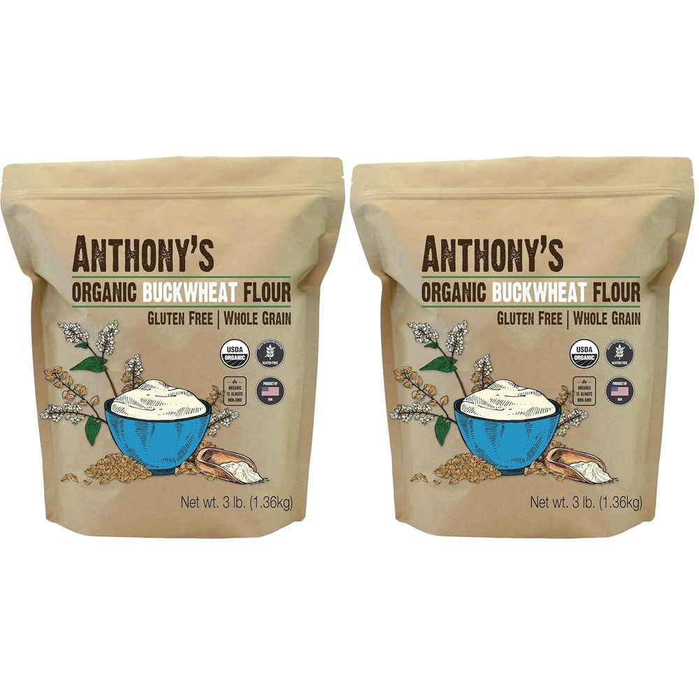 image:imageAnthonys Organic Buckwheat Flour 3 lb Grown in the USA Gluten Free Vegan48 Ounce Pack of 2