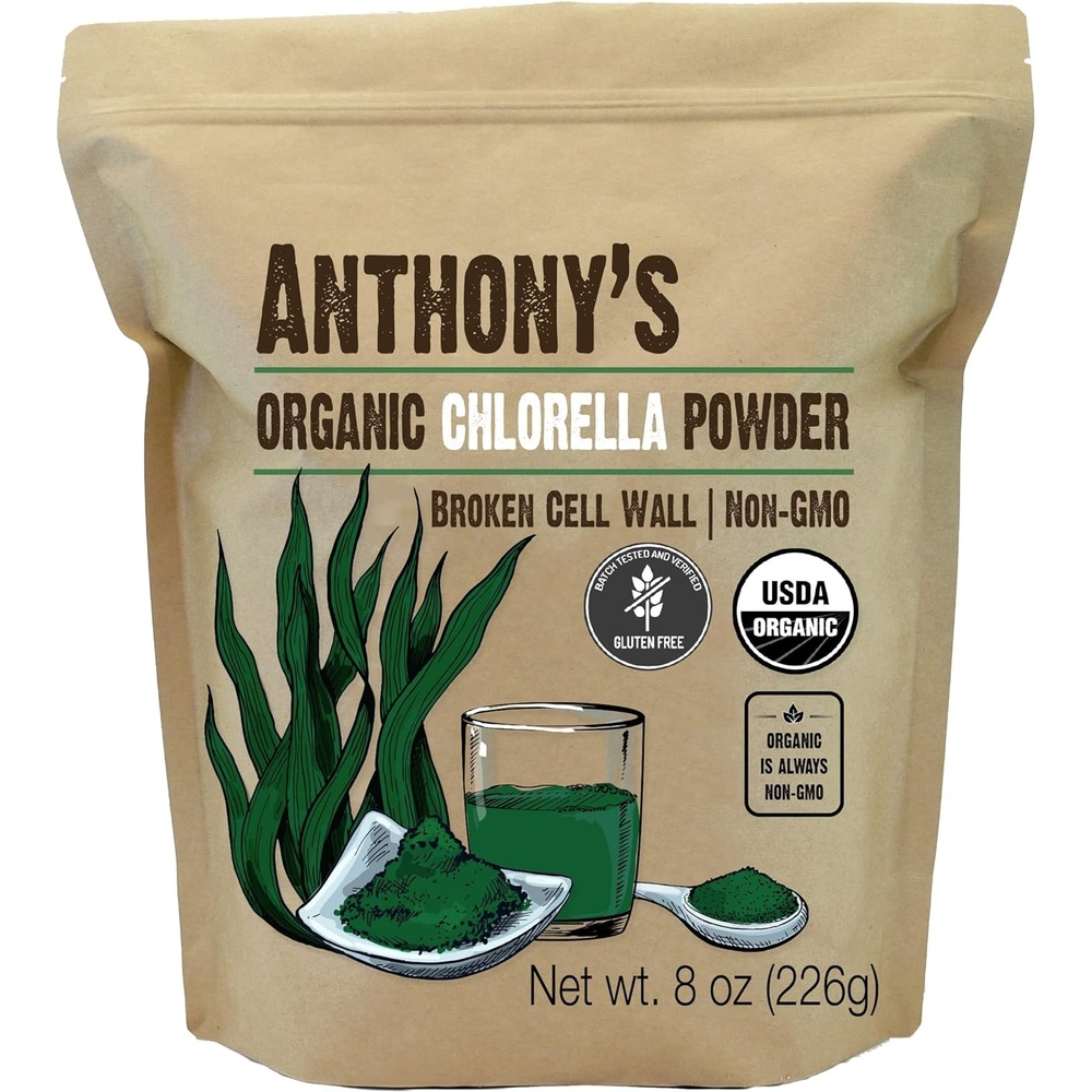 image:imageAnthonys Organic Chlorella Powder 8 oz Non GMO Gluten Free Broken Cell Wall8 Ounce Pack of 1