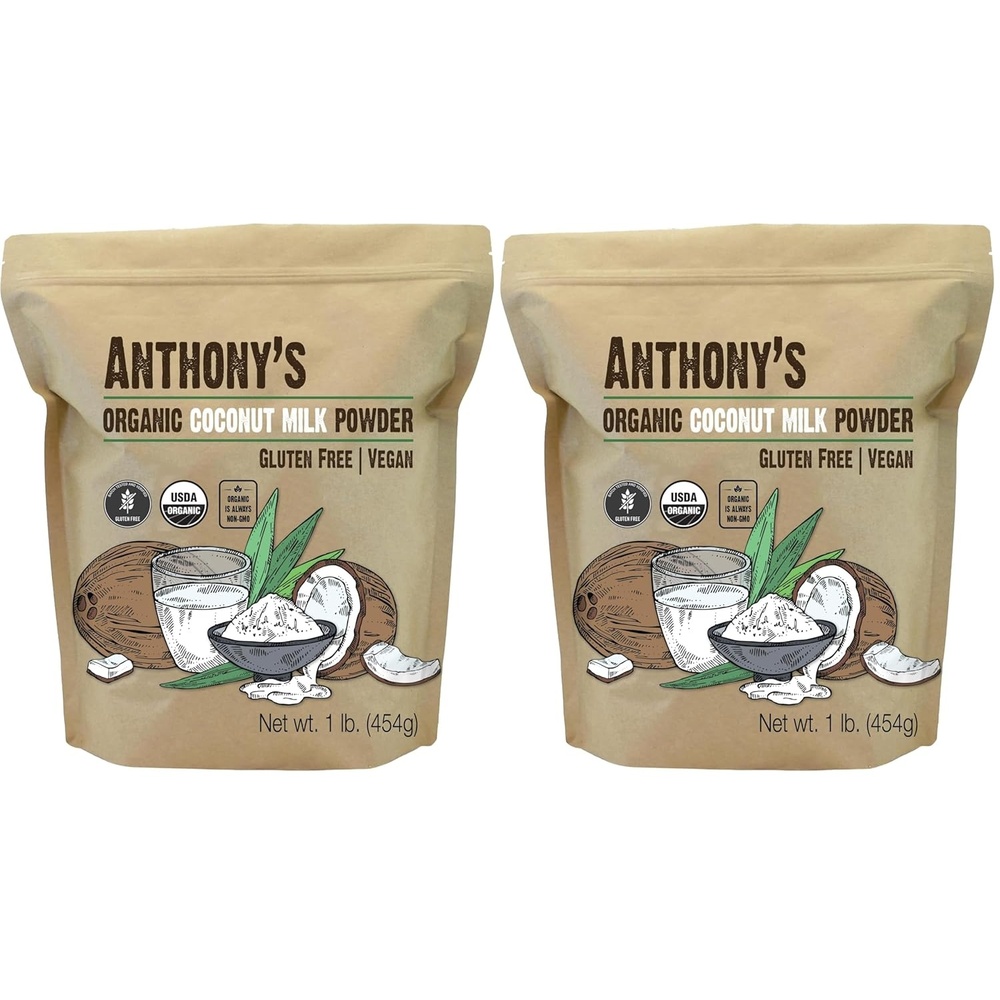 image:imageAnthonys Organic Coconut Milk Powder 1 lb Gluten Free Vegan amp Dairy Free Creamer Alternative Keto Friendly16 Ounce Pack of 2