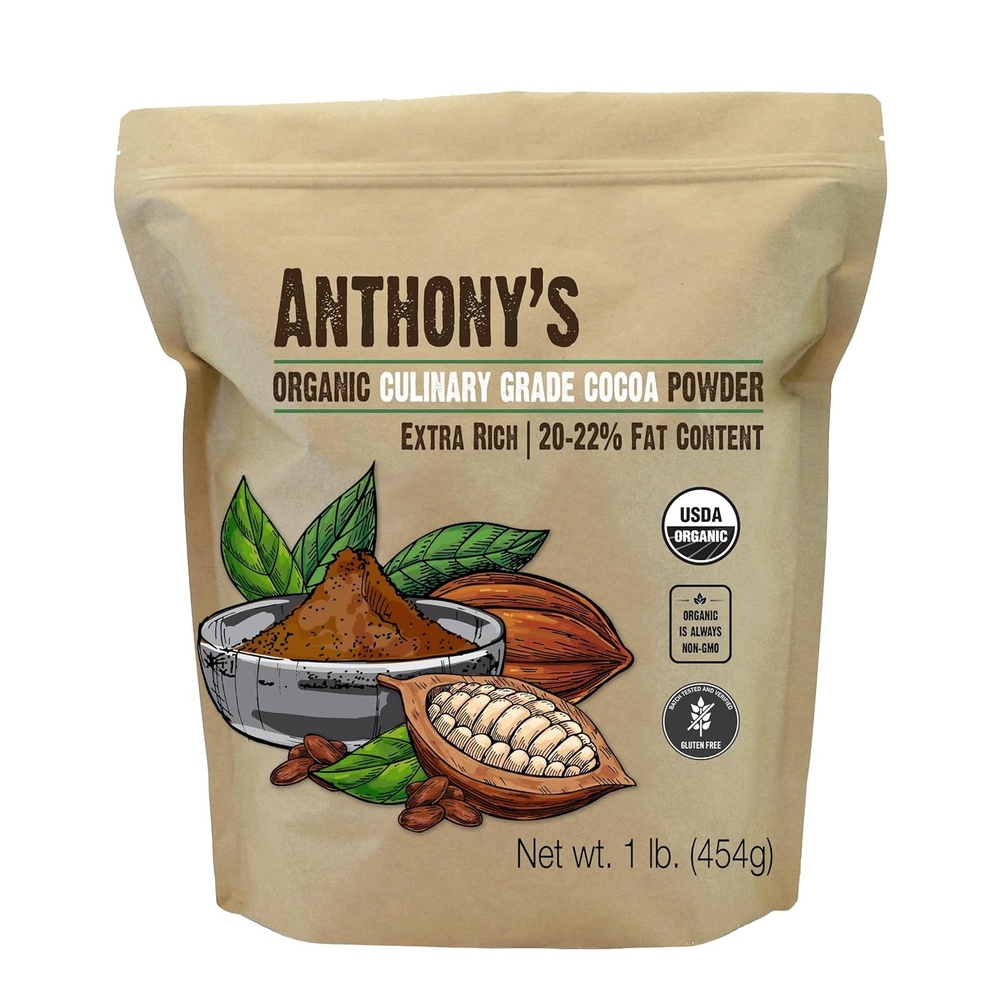 image:imageAnthonys Organic Culinary Grade Cocoa Powder 1 lb Dutch Processed Baking Cocoa Gluten Free Non GMO Keto Friendly16 Ounce Pack of 1