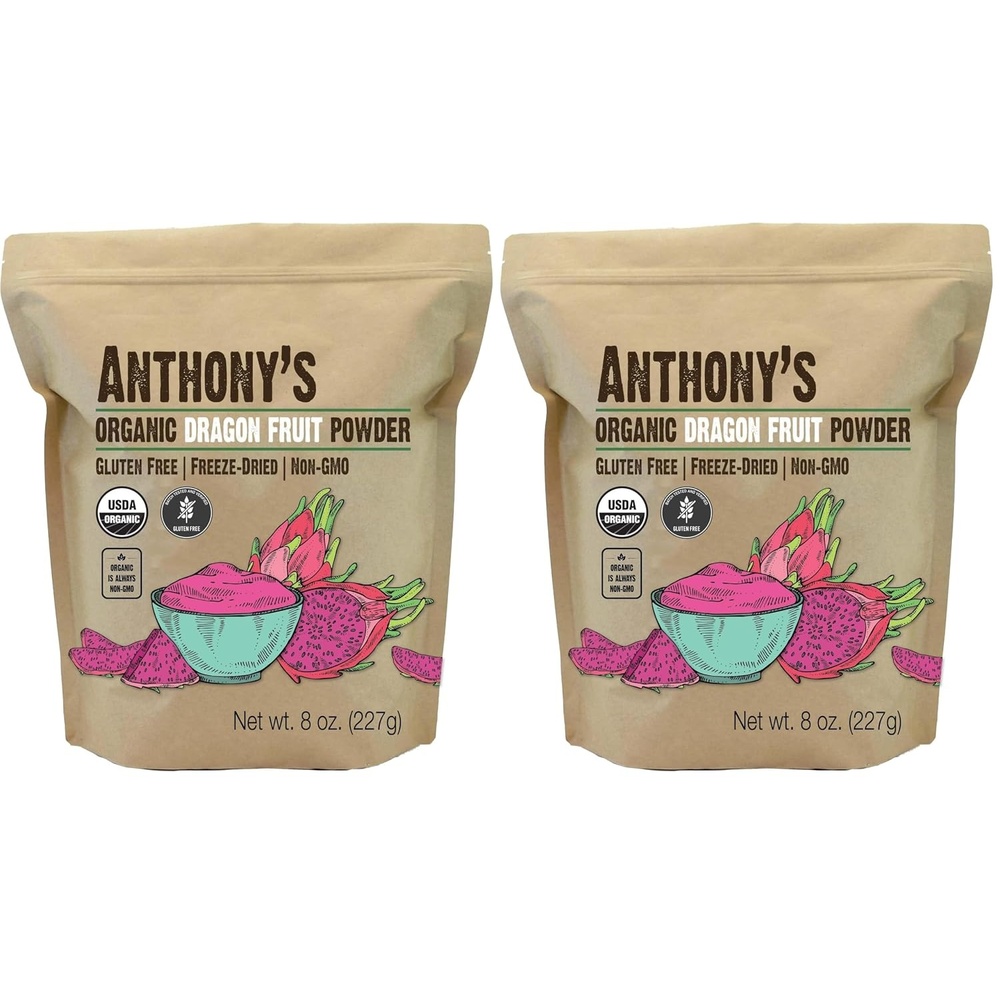 image:imageAnthonys Organic Dragon Fruit Powder 8 oz FreezeDried Gluten Free Non GMO Pack of 28 Ounce Pack of 2