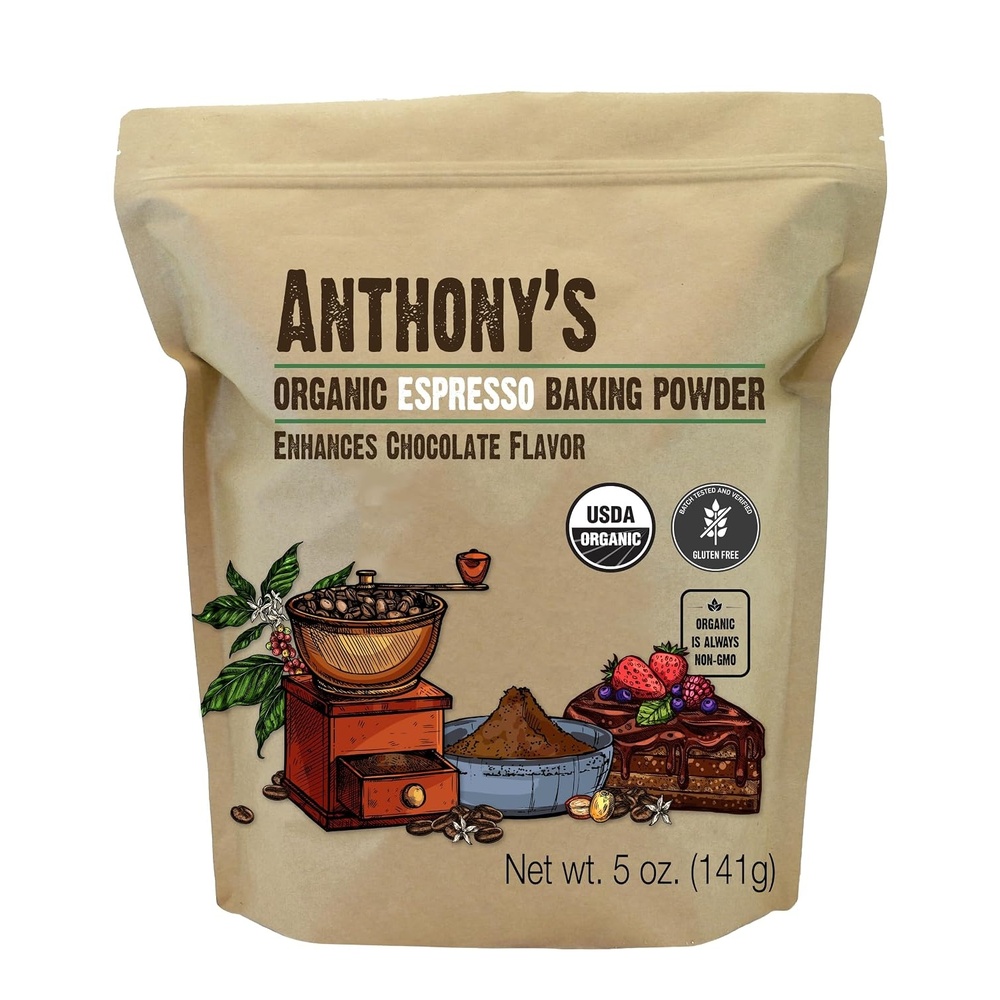 image:imageAnthonys Organic Espresso Baking Powder 5 oz Gluten Free Non GMO Enhances Chocolate Flavor5 Ounce Pack of 1