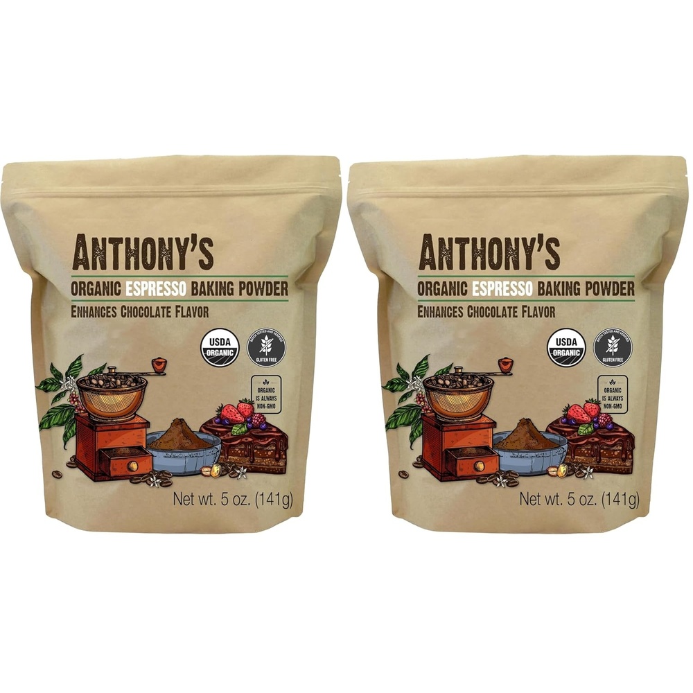 image:imageAnthonys Organic Espresso Baking Powder 5 oz Gluten Free Non GMO Enhances Chocolate Flavor5 Ounce Pack of 2