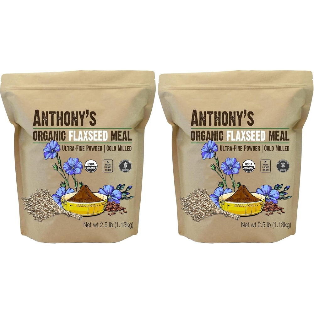 image:imageAnthonys Organic Flaxseed Meal 25 lb Gluten Free Ground Ultra Fine Powder Cold Milled Keto Friendly25 Pound Pack of 2
