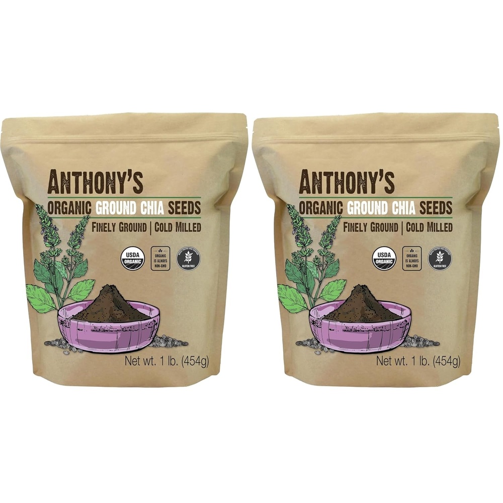 image:imageAnthonys Organic Ground Chia Seed 1 lb Finely Ground Cold Milled Gluten Free Non GMO16 Ounce Pack of 2