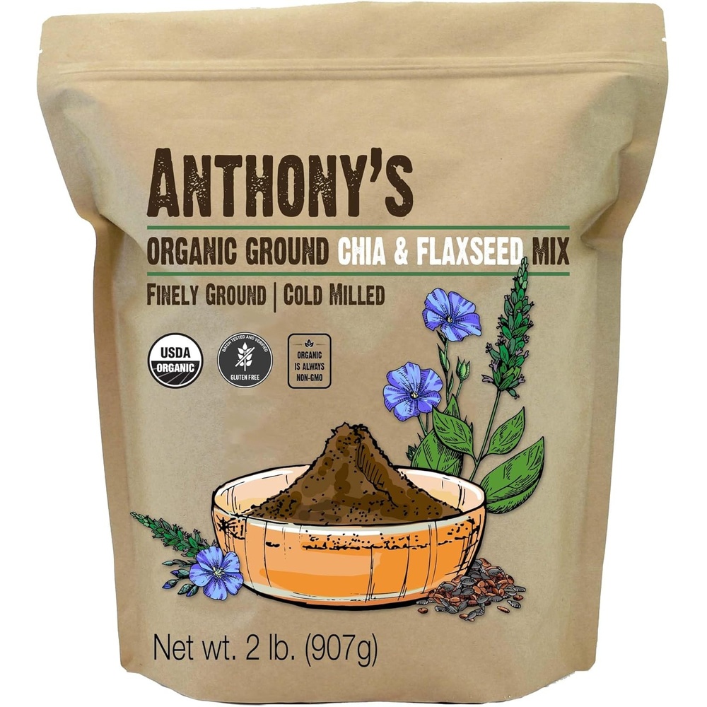 image:imageAnthonys Organic Ground Chia and Flaxseed Mix 2 lb Gluten Free Finely Ground Cold Milled Non GMO