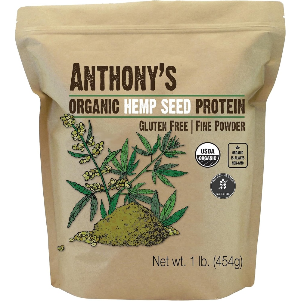 image:imageAnthonys Organic Hemp Seed Protein Powder 1 lb Cold Pressed Gluten Free Non GMO Fine Powderhemp