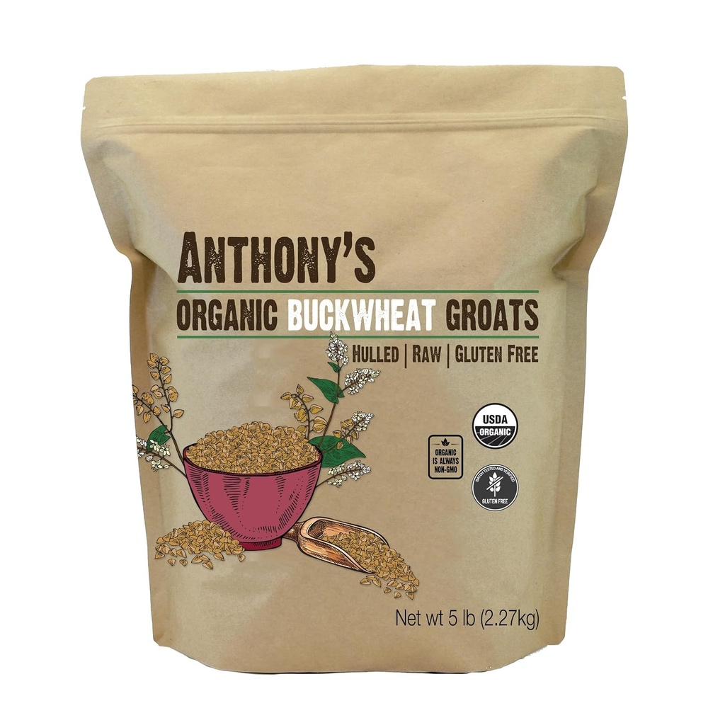 image:imageAnthonys Organic Hulled Buckwheat Groats 5lb Gluten Free Non GMO5 Pound Pack of 1