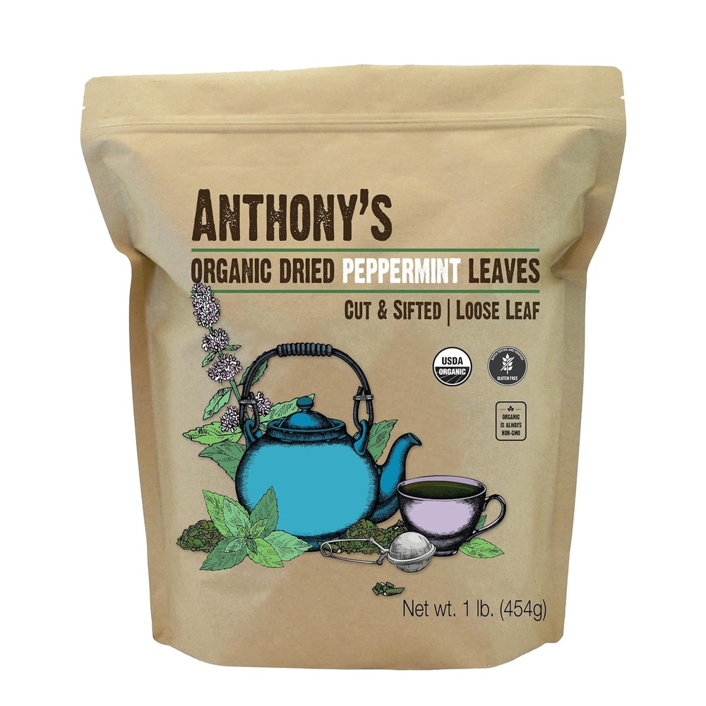 image:imageAnthonys Organic Peppermint Leaves 1 lb Gluten Free Non GMO Cut amp Sifted Keto Friendly1 Pound Pack of 1