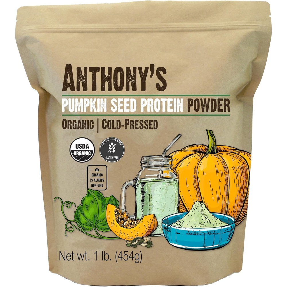 image:imageAnthonys Organic Pumpkin Seed Protein Powder 1lb Gluten Free Non GMO Unflavored PlantBased Protein1 Pound Pack of 1
