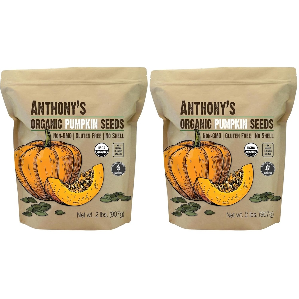 image:imageAnthonys Organic Pumpkin Seeds 2 lb Gluten Free Non GMO No Shell Unsalted Raw32 Ounce Pack of 2