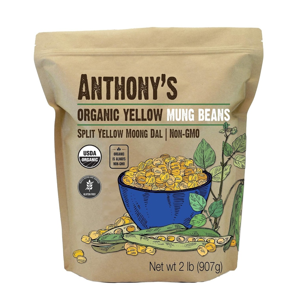 image:imageAnthonys Organic Split Yellow Mung Bean 2 lb Moong Dal Gluten Free Non GMO Vegan32 Ounce Pack of 1