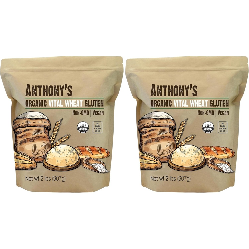 image:imageAnthonys Organic Vital Wheat Gluten 2 lb High in Protein Vegan Non GMO Keto Friendly Low Carb2 Pound Pack of 2