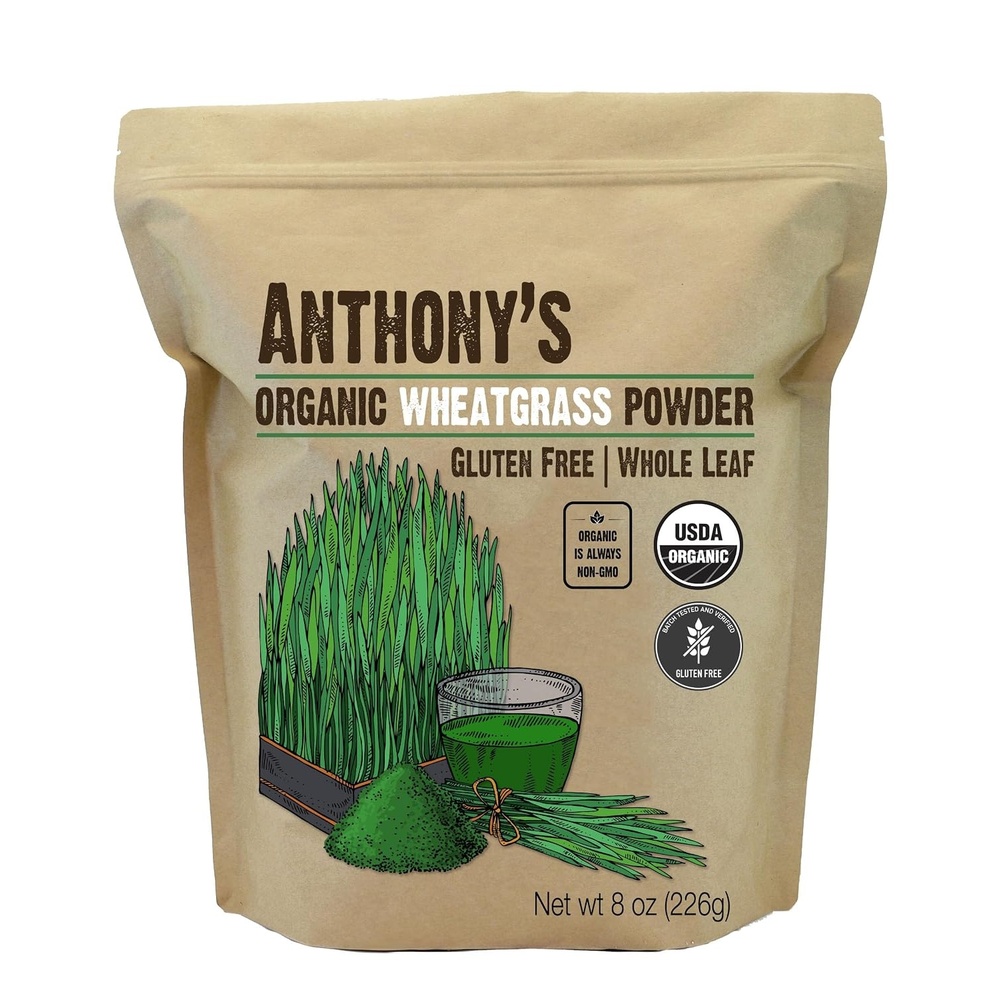 image:imageAnthonys Organic Wheatgrass Powder 8 oz Grown in USA Whole Leaf Gluten Free Non GMO8 Ounce Pack of 1