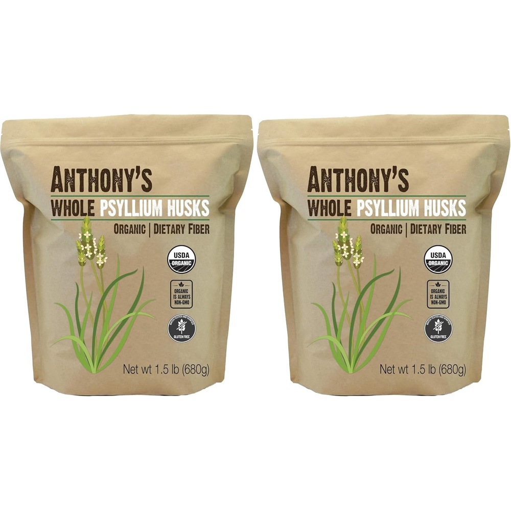 image:imageAnthonys Organic Whole Psyllium Husks 15 lb Dietary Fiber Gluten Free Non GMO Keto Friendly15 Pound Pack of 2