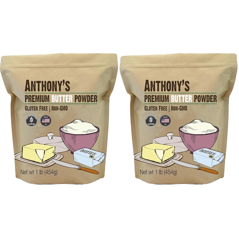 image:imageAnthonys Premium Butter Powder 1 lb Gluten Free Non GMO Made in USA Keto Friendly Hormone Free1 Pound Pack of 2
