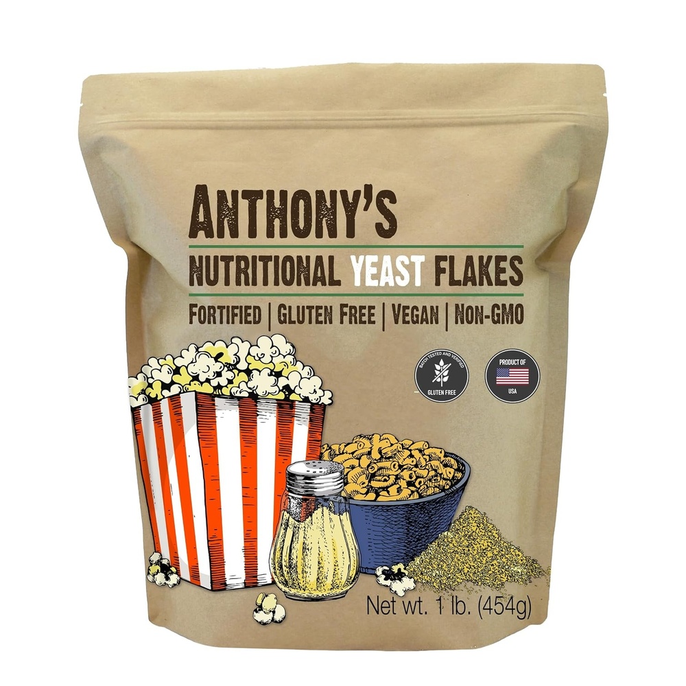 image:imageAnthonys Premium Nutritional Yeast Flakes 1 lb Fortified Gluten Free Non GMO Vegan1 Pound Pack of 1