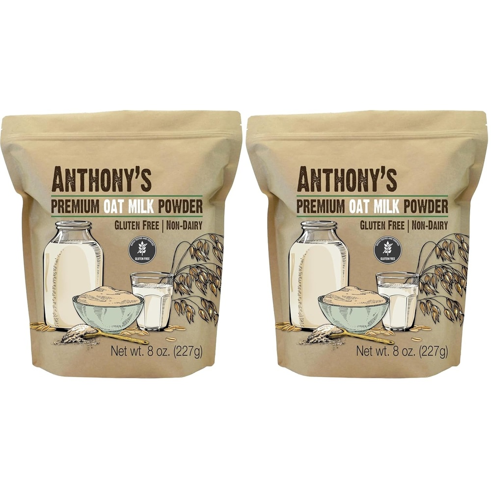 image:imageAnthonys Premium Oat Milk Powder 8 oz Gluten Free Non GMO Vegan Made in USA8 Ounce Pack of 2