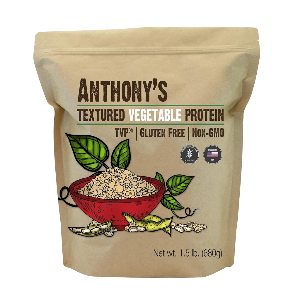 image:imageAnthonys Textured Vegetable Protein TVP 15 lb Gluten Free Vegan Made in USA UnflavoredTVP 15 Pound