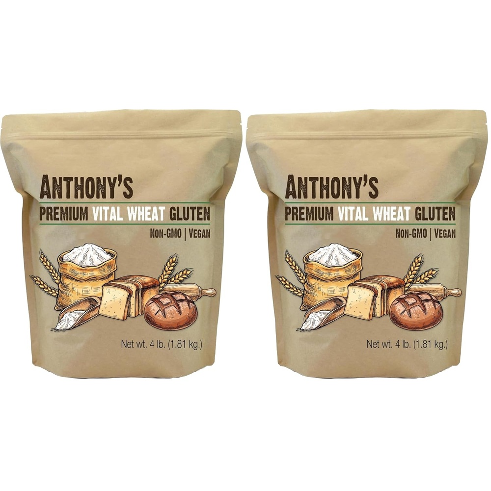 image:imageAnthonys Vital Wheat Gluten 4 lb Vegan Non GMO Keto Friendly Low Carb64 Ounce Pack of 2