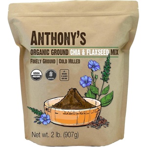 Anthony’s Organic Ground Chia and Flaxseed Mix, 2 lb, Gluten Free, Finely Ground, Cold Milled, Non GMO