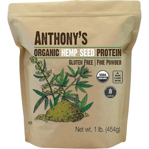 Anthony’s Organic Hemp Seed Protein Powder, 1 lb, Cold Pressed, Gluten Free, Non GMO, Fine Powder(hemp)