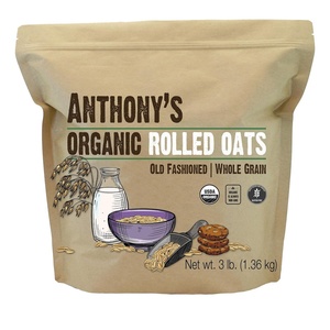 Anthony’s Organic Rolled Oats, 3 lb, Gluten Free, Non GMO, Old Fashioned, Whole Grain(48 Ounce (Pack of 1))
