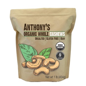 Anthony’s Organic Whole Cashews, 1 lb, Raw, Unsalted & Gluten Free(16 Ounce (Pack of 1))