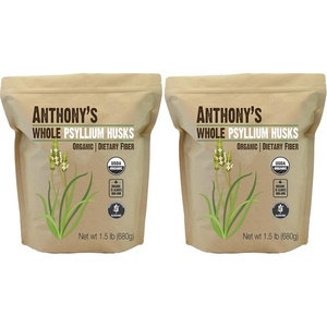 Anthony’s Organic Whole Psyllium Husks, 1.5 lb, Dietary Fiber, Gluten Free, Non GMO, Keto Friendly(1.5 Pound (Pack of 2))